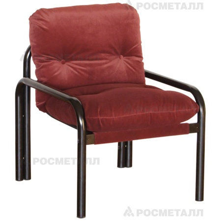 Диван-кресло со съемными подушками Черный Флок Бордо (флок)