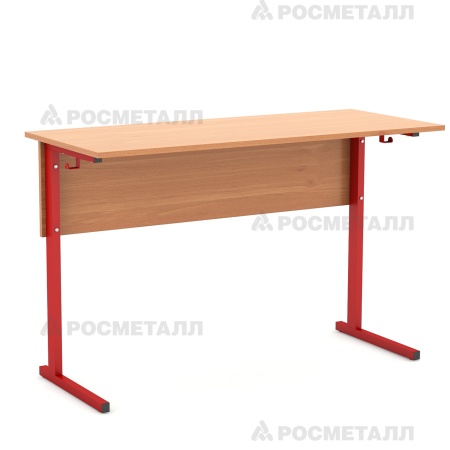 Стол ученический нерегулируемый 2-местный ЛДСП Ольха Красный 6 Эргономика Корзина
