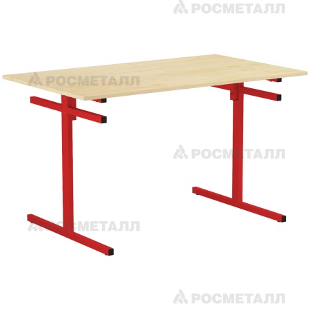 Стол для столовой 6-местный для скамеек ЛДСП/ПЛАСТИК Клен Красный 6