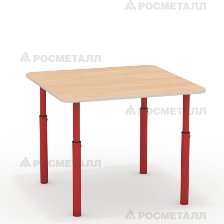 Стол квадратный, регулируемый по высоте ЛДСП Сиреневый Красный 0-3