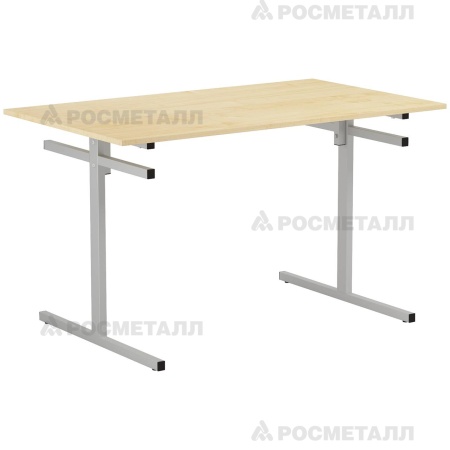Стол для столовой 4-местный для скамеек ЛДСП/ПЛАСТИК Клен Серый 6
