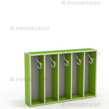 Вешалка для полотенец настенная, 5 секций ЛДСП Зеленый