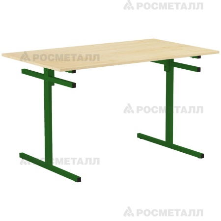 Стол для столовой 4-местный для скамеек ЛДСП/ПЛАСТИК Клен Зеленый 6