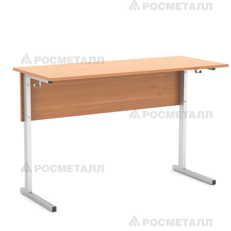 Стол ученический нерегулируемый 2-местный ЛДСП Ольха Серый 7 Эргономика Корзина