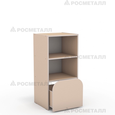 Секция 3-ярусная с выкатным ящиком стенки «Антошка» ЛДСП Кремовый