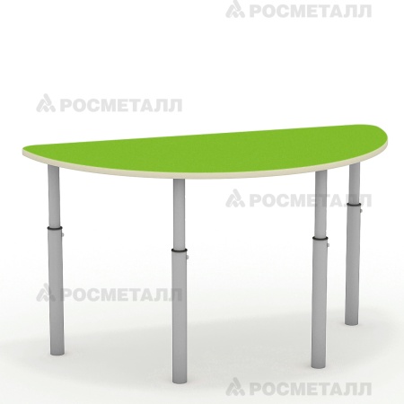 Стол полукруглый, регулируемый по высоте ЛДСП Зеленый Серый 0-3