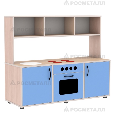 Уголок игровой «Кухня» (Подставка для игрушек П2) ЛДСП Синий/Кремовый