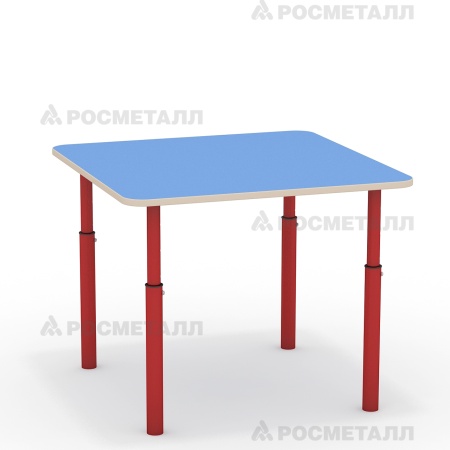 Стол квадратный, регулируемый по высоте ЛДСП Синий Красный 0-3