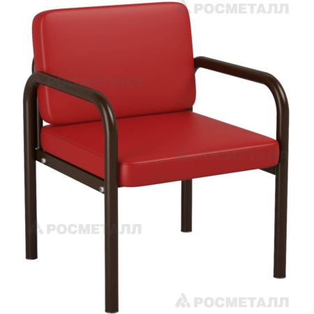 Диван-кресло Синий Кожзаменитель Красный