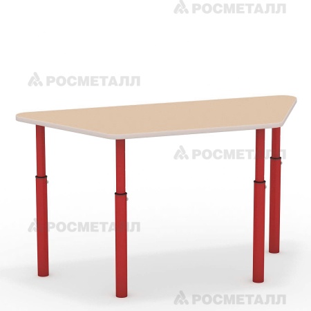 Стол трапециевидный, регулируемый по высоте ЛДСП Кремовый Красный 0-3