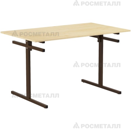 Стол для столовой 4-местный для скамеек ЛДСП/ПЛАСТИК Клен Коричневый 6