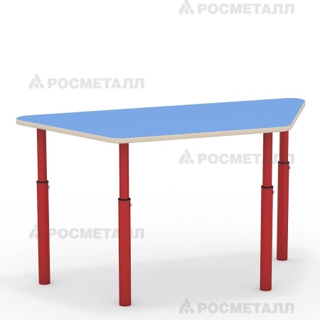 Стол трапециевидный, регулируемый по высоте ЛДСП Синий Красный 0-3