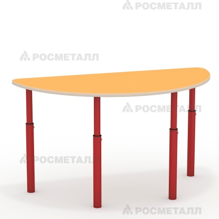 Стол полукруглый, регулируемый по высоте ЛДСП Манго Красный 0-3