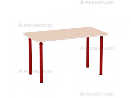 Стол прямоугольный, регулируемый по высоте ЛДСП Кремовый Красный 0-3