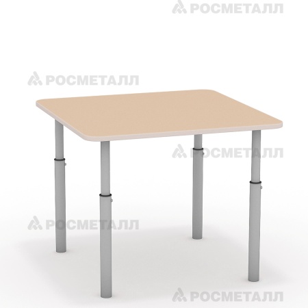 Стол квадратный, регулируемый по высоте ЛДСП Кремовый Серый 0-3