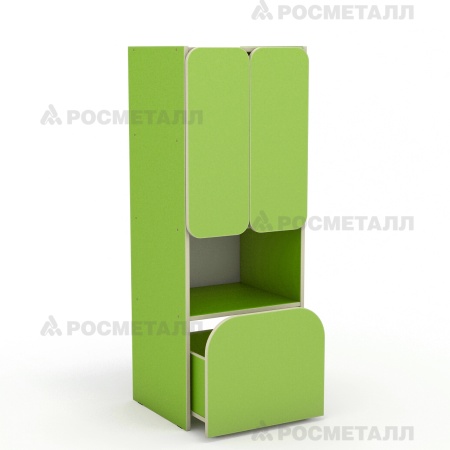 Секция 4-ярусная с выкатным ящиком стенки «Антошка» ЛДСП Зеленый