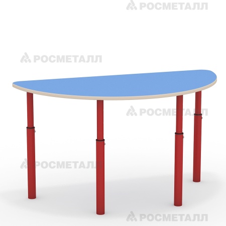 Стол полукруглый, регулируемый по высоте ЛДСП Синий Красный 0-3