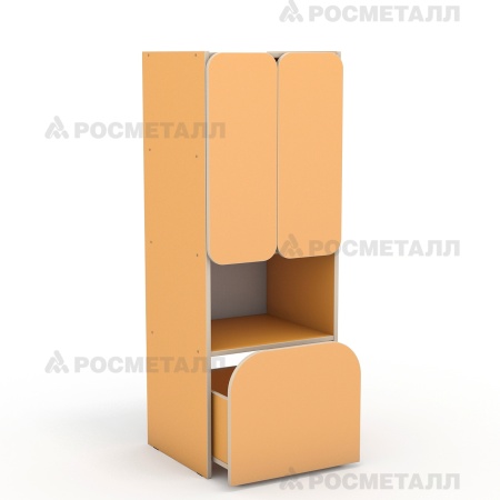 Секция 4-ярусная с выкатным ящиком стенки «Антошка» ЛДСП Манго