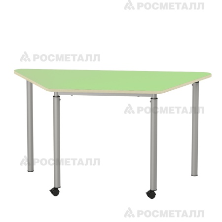 Стол для коворкинга модульный регулируемый с колесными опорами ЛДСП Зеленый Зеленый 4-6